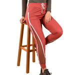 Pantaloni trening caramiziu cu dungi si plasa - cod 42782