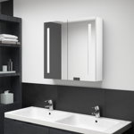 Dulap de baie cu oglindă și LED alb strălucitor 62x14x60 cm, Casa Practica