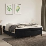 vidaXL Cadru de pat, negru, 180 x 200 cm, catifea, vidaXL