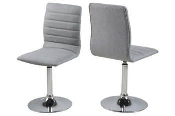 Set 2 scaune metalice tapitate cu stofa Piper Light Grey