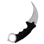 Cutit Karambit steel cu teaca si snur de agatat, alb, Dalimag, 