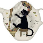 Suport plic de ceai - Chat Musique Harpe , Kiub