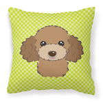 Caroline`s Treasures Tablă de șah Lime Green Chocolate Brown Poodle Canvas Fabric pernă decorativă Mltcl 18H x18W, 