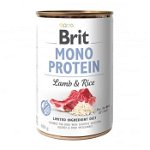 Brit Mono Protein, Miel cu Orez brun, Conservă hrană umedă monoproteică conținut redus cereale câini, (pate), 400g, Brit