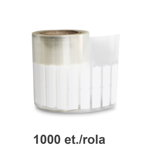 Rola etichete bijuterii 2x22x10mm albe codita transparenta 1000 et./rola, ZINTA
