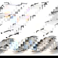 Uscator vertical mare de rufe, pliabil, pe roti, 3 nivele, alb, max 40 kg, JollyMag, SU02, JollyMag