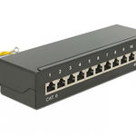 DeLOCK Patchpanel 12 Port Cat.6 black - Network Desktop