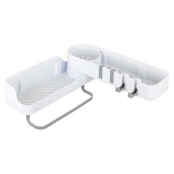 Raft pentru baie alb de colț autoadeziv din plastic - Maximex, Maximex