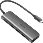 Hub Ugreen 5in1 USB-C la HDMI 4K, 3x USB 3.0, tip C, Ugreen