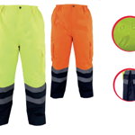 Pantaloni reflectorizanti captusiti, impermeabili, termoizolatori, 6 buzunare, marime 2XL, Verde, Lahti Pro