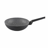 Tigaie wok Zilan ZLN3345, Diametru 28 cm, Adancime 9 cm, Material aluminiu, Compatibil inductie, Interior granit, Maner soft touch