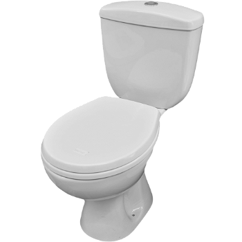 Vas WC, rezervor WC cu functie de bideu, capac WC, ceramica, evacuare orizontala, alb