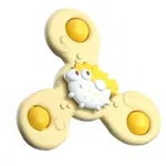 Jucarie spinner cu ventuza de prindere, pentru 1-3 ani, bile zornaitoare, margini rotunde, galben
