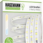 Banda LED Hageman, alb rece, 10 m