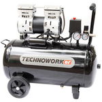 Compresor fara ulei Technoworker KS 1500-100L, 100 l, 2CP, 232 l/min, 8 bari + Kit Accesorii aer comprimat ATK-12 (5 piese )