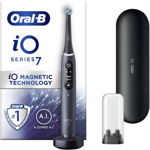 Periuta de dinti electrica Oral-B iO7, Tehnologie Magnetica si Micro-Vibratii, 5 moduri, 1 capat, Suport rezerve, Trusa de calatorie, Negru, Oral-B