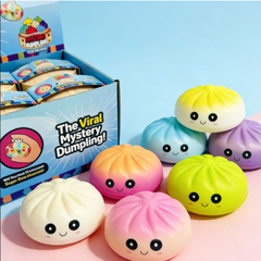 Squishy Dumpling Antistres, Jucarie Soft Tip Mochi, Culori Diverse, Model Dragut cu Fata – Engros,