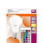 Bec LED RGB Osram A60, cu telecomanda, E27, 9W (60W), 806 lm, Osram