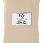 Woodwick Vanilla Bean lumânare parfumată cu fitil din lemn 609,5 g, Woodwick