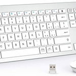 Set de tastatura si mouse iClever, Wireless, aluminiu/ABS, argintiu/alb