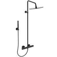 Coloana de dus cu baterie termostatata negru mat Ideal Standard IdealRain Ceratherm T25 furtun dus 175 cm