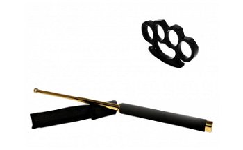 Set baston telescopic 65 cm auriu box negru 0.5 cm grosime, IdeallStore