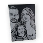 Tablou personalizat cu sclipici cu poza ta, de familie, handmade, 100x80 cm, 3 persoane, OEM