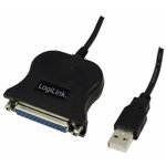 Cablu, LogiLink, USB, D-SUB, 25 pini, Negru