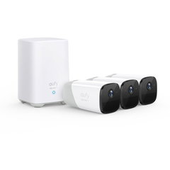 eufy Kit supraveghere video eufyCam 2 Security wireless, HD 1080p, IP67, Nightvision, 3 camere video