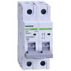 Siguranta automata Ex9BS 2P, 32A, curba C, 4.5kA Noark 102157, NOARK