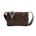 Bottega Veneta BOTTEGA VENETA SMALL CASSETTE SHOULDER BAG Brown, Bottega Veneta