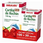 Pachet Cartilaj de rechin cu vitamina C, 740 mg, 100 + 30 capsule, Walmark