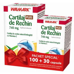 Pachet Cartilaj de rechin 100 + 30 capsule, Walmark, Walmark Pachet Cartilaj de rechin 100 + 30 capsule, Walmark, Walmark