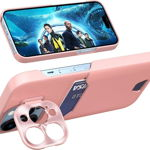 Husa telefon Hurtel Leather Stand Case, cu suport si buzunar pentru card, roz, Samsung Galaxy S23