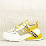 Sneakers alb cu galben Mara M4, SOFILINE