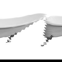 Cada baie freestanding Bella* BSM-410  acril  170 x 75 x 75 cm  negru lucios  picioare argintii, Regata