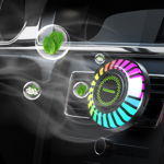 Odorizant auto iluminat RGB cu clips pentru prindere in grila, controlabil prin aplicatie, majd