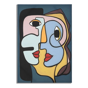 Tablou decorativ Faces, Mauro Ferretti, 60x90 cm, canvas, multicolor