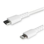 RUSBCLTMM1MW, 1m USB C to Lightning Cable - iPhone iPad Fast Charging Durable White Charge & Sync Cord w/Aramid Fiber Apple MFI Certified - Lightning cable - Lightning / USB 2.0 - 1 m, StarTech