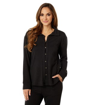 Imbracaminte Femei Honeydew Intimates Late Checkout Jersey Button Down Black, Honeydew Intimates