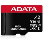 Card de memorie High Endurance 64GB Micro SDXC Clasa 10 UHS-I U3 + Adaptor SD, ADATA