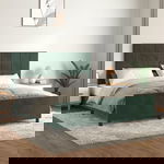Gossi cadru de pat cu tablie, verde inchis, 180x200 cm, catifea, Gossi