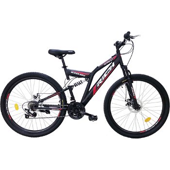 Bicicleta MTB-FS RICH R2750D Saiguan Revoshift, 18 Viteze, Roti 27.5 Inch, Frane pe Disc (Portocaliu/Alb), RICH BIKE