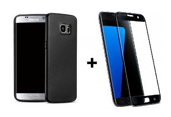Pachet husa Elegance Luxury Antisoc TPU Black pentru Samsung Galaxy S7 Edge cu folie de sticla Black gratis !, MyStyle