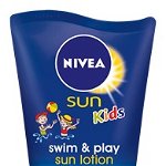 Lotiune de corp pentru protectie solara Nivea Sun Kids Swim & Play SPF 50+, 150 ml