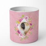 Caroline`s Treasures Pekingese lumânare de soia 10 oz cadou decorativ parfumat Lumanari de soia pentru Acasă, Pink Fl Roz, 