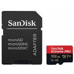Card memorie Sandisk Extreme Pro microSDXC, 512GB, UHS-I, U3, Clasa 10 + Adaptor SD, SanDisk