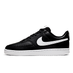 Nike, Pantofi sport cu garnituri din piele Court Vision, Negru/Alb, 8.5