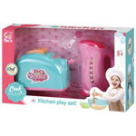 Set cu Prajitor de paine si Cana Fierbator de jucarie, cu sunete si lumini, Kitchen play Set, multicolor,+3ani, en-gros, 