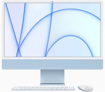 Sistem PC All in One APPLE iMac (2021) mgpl3ze/a, Apple M1, 24" Retina 4.5K, 8GB, SSD 512GB, 8-core GPU, macOS Big Sur, Blue, Tastatura layout INT
